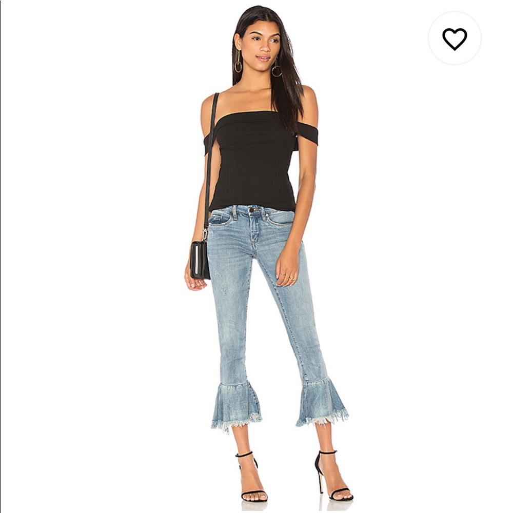 BLANKNYC Ruffle Crop Jeans